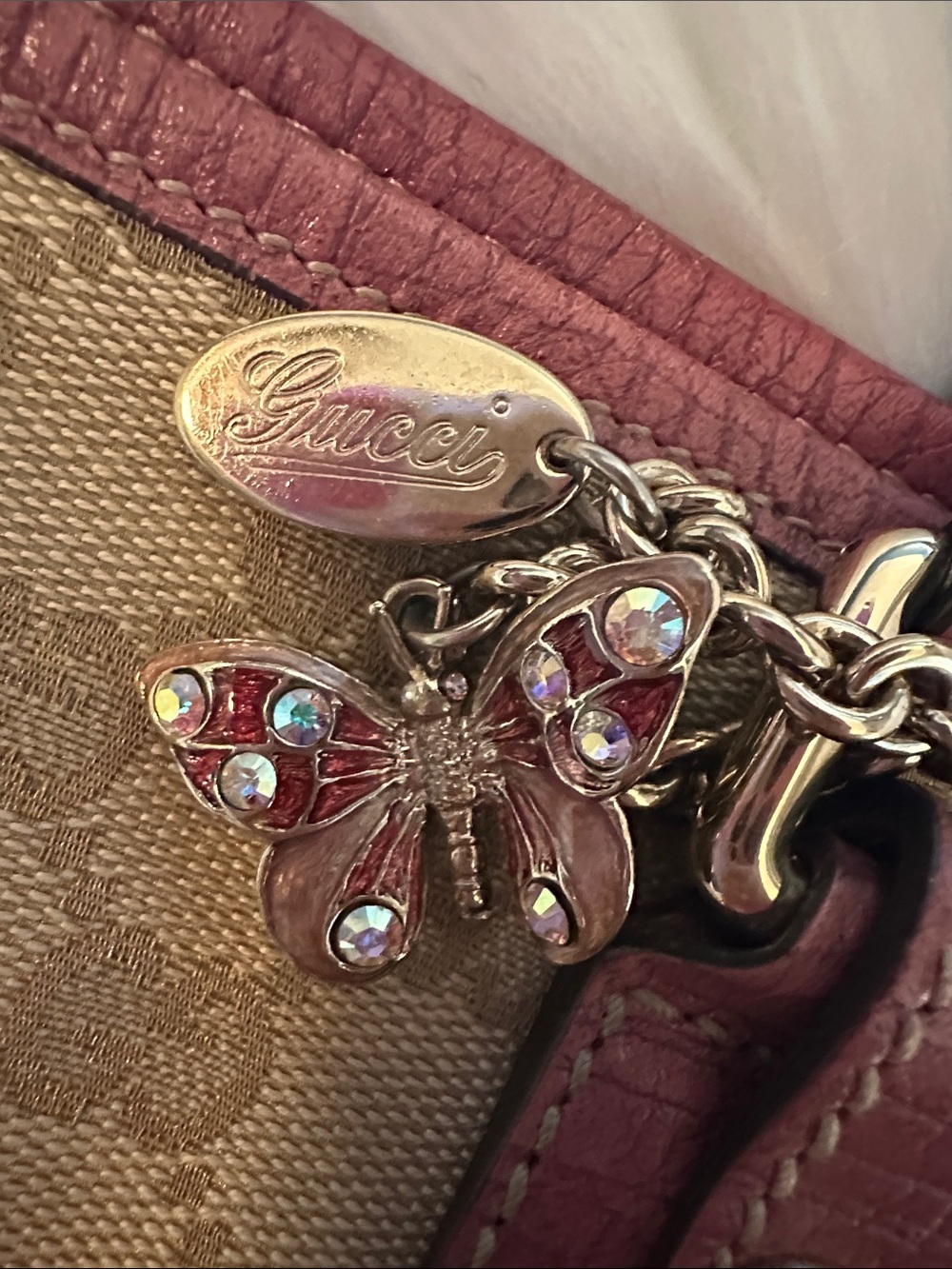 EUC GUCCI JOLICOEUR Pink & GG Canvas Tote Cert of Auth included. She’s a beauty - Picture 4 of 16